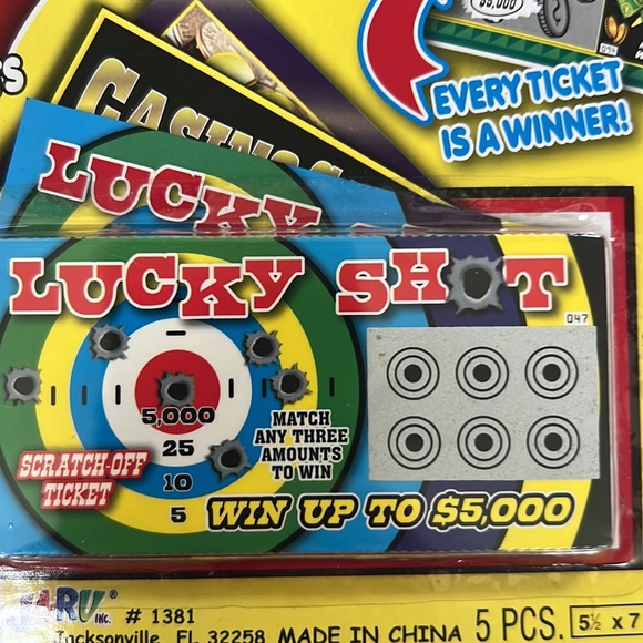 Fake Lottery Ticket Scratch Tickets (5 Tickets) Prank Gag Winning Tickets - Picture 3 of 16